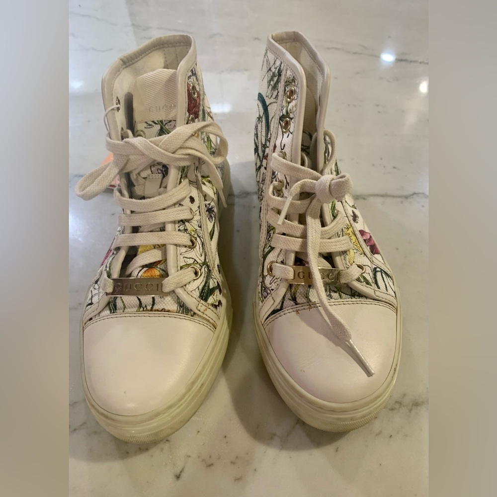 Vintage Gucci Floral Sneakers, Iconic Pattern